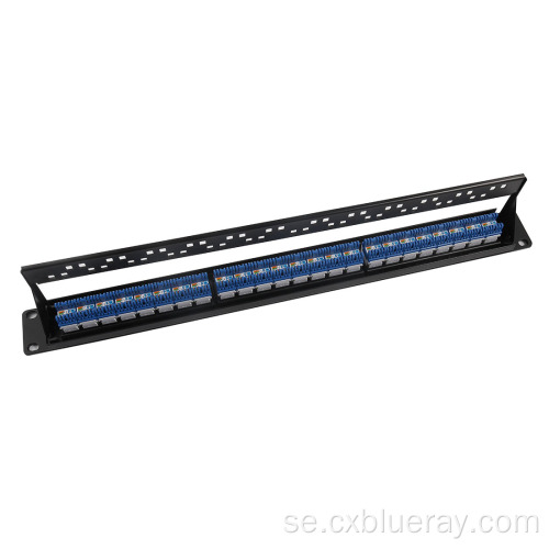 24Port RJ45 Cat6 Patch Panel med kabelhantering